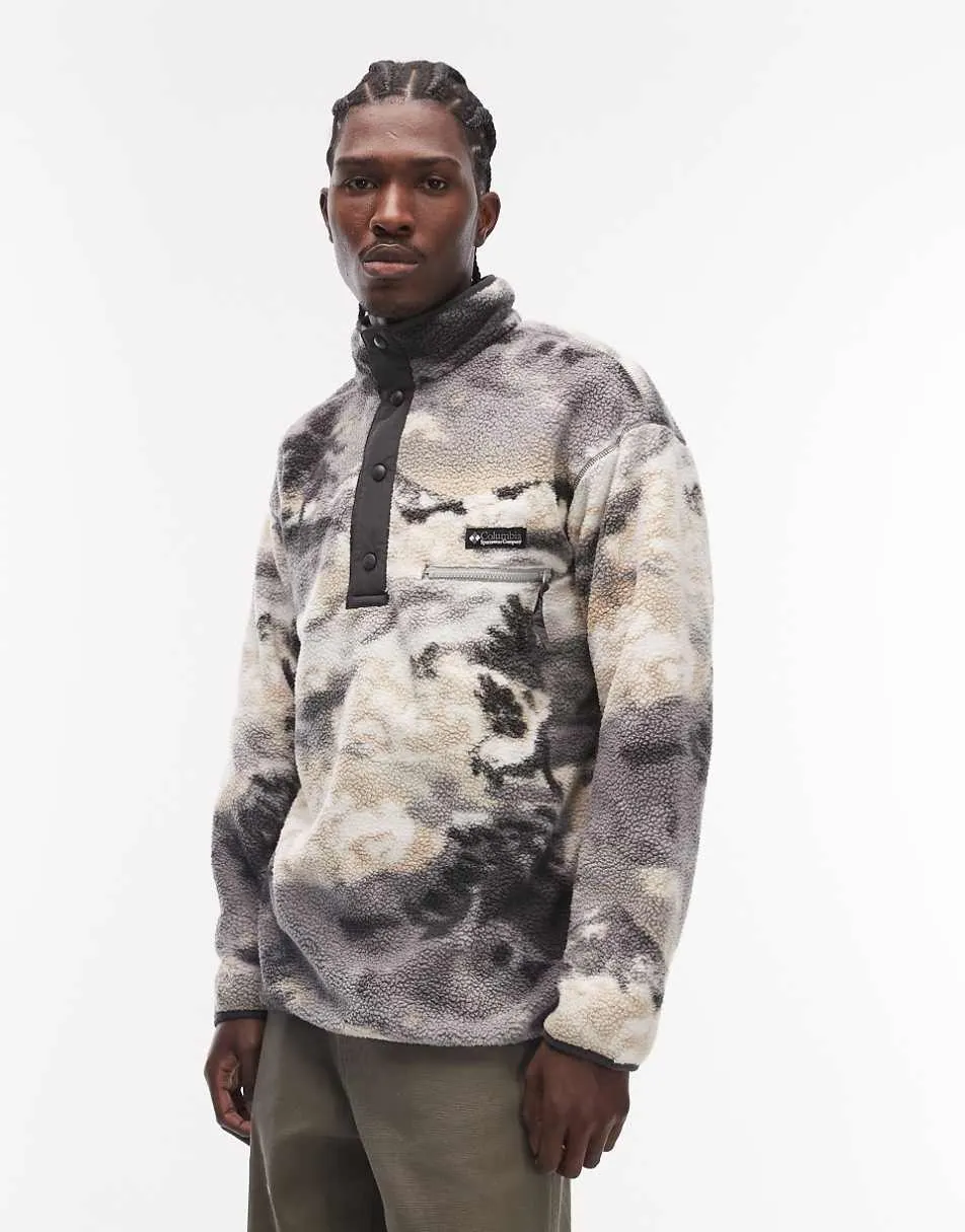 Columbia Helvetia II printed half snap fleece in grey multi