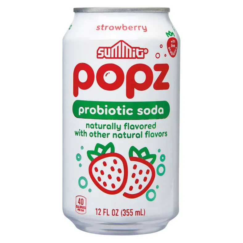 Summit Popz Probiotic Soda Strawberry