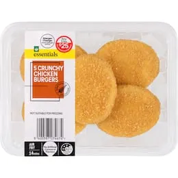 Woolworths Chicken Burgers Crunchy 5 Pack