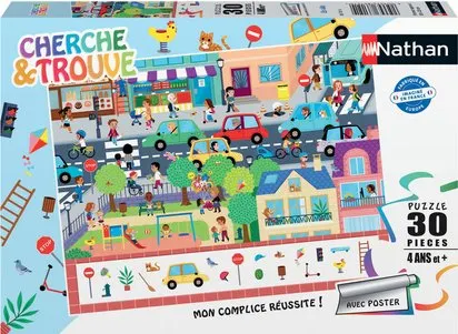 PUZZLE 30 PIECES - EN VILLE - CHERCHE ET TROUVE