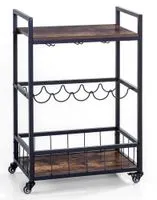 Servierwagen auf Rollen, ca. 60 x 34 x 90 cm - Braun