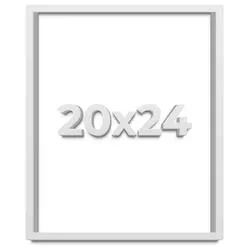 CustomPictureFrames.com 20x24 Shadow Box Frame White | 1 Inches Deep Real Wood Conte...