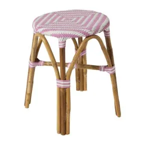 Bistro krukje paris - roze/wit - ø34x45 cm