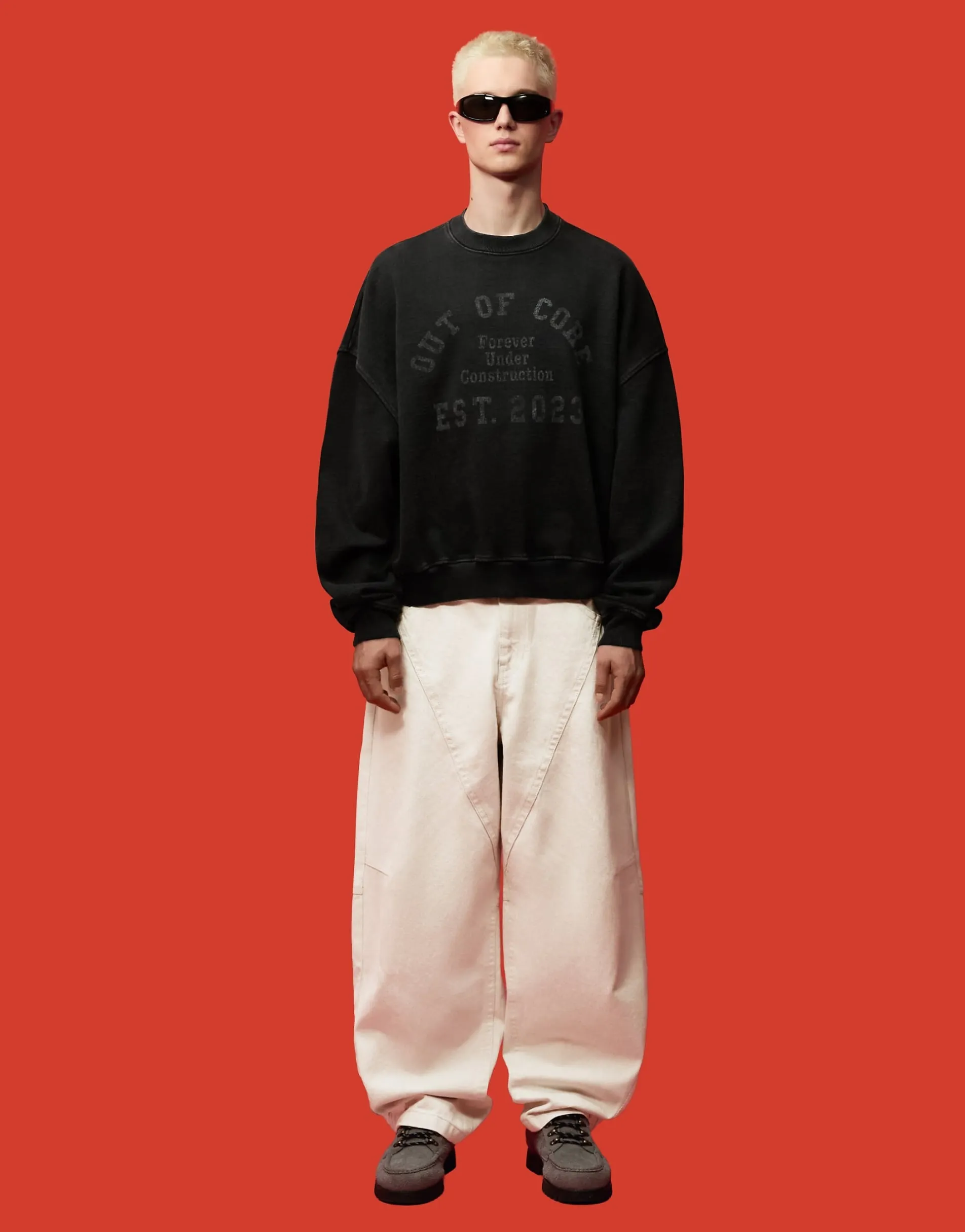 Bershka Baggy jeans out of core in ecru