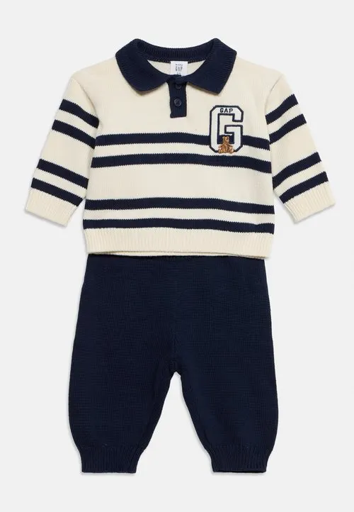 STRIPE SWEATER SET - Bukse - navy/white