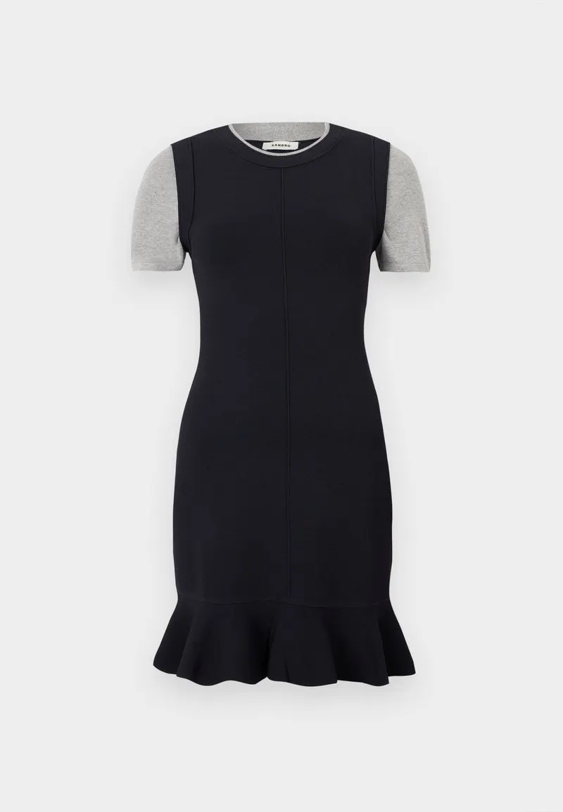 ROBE COURTE - Strikket kjole - marine