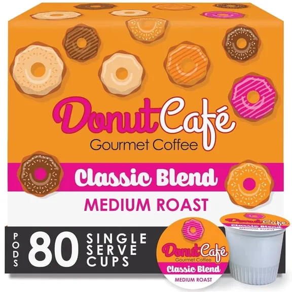Donut Caf Classic Blend Medium Roast Gourmet Coffee, 80 count, 25.4 oz $28.98