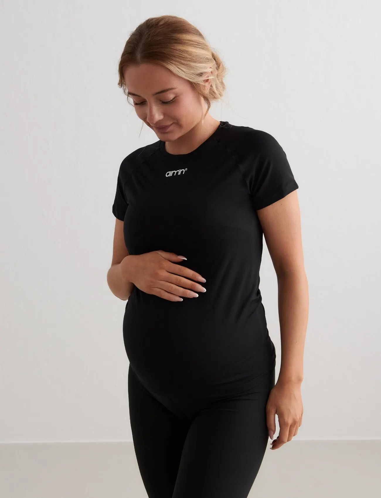 Black Soft Basic Maternity Short Sleeve