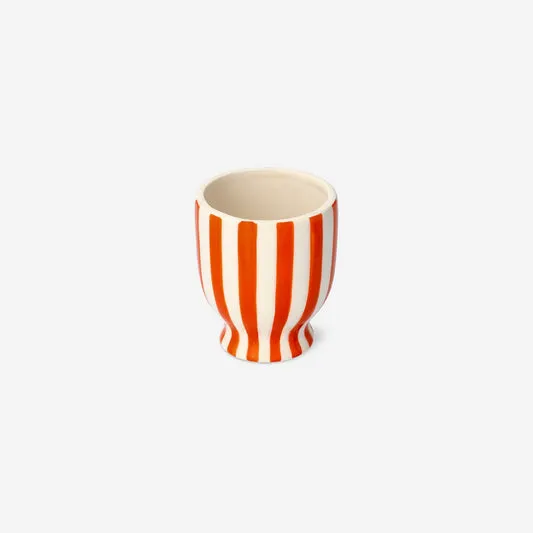 Striped orange flowerpot - Small