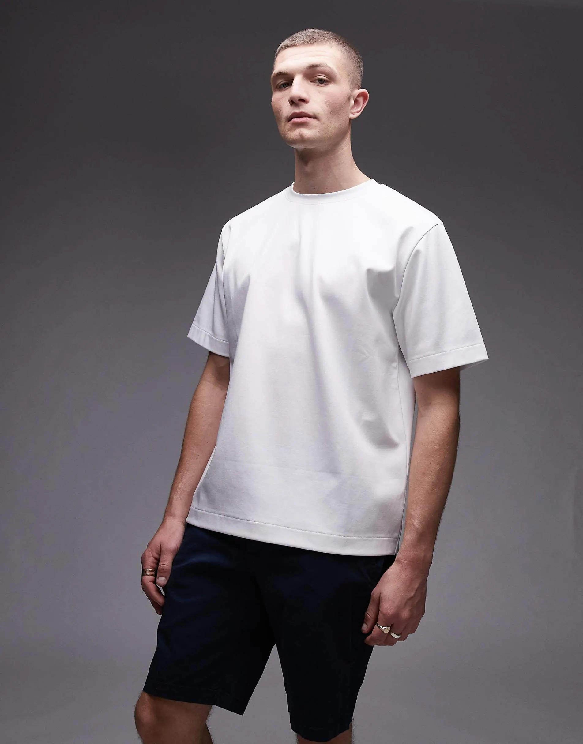 ARKET heavyweight interlock jersey oversized t-shirt in white