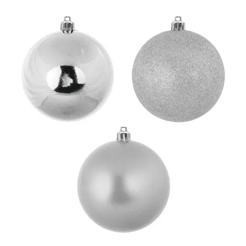 Enchanted Forest® 80mm Silver Trio Shatterproof Ornaments - 6 Pack