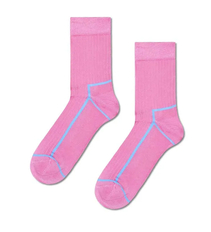 Contrast Stripe Short Crew Sock