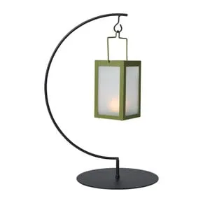 Standaard voor tuinlantaarn - zwart - 40x28x20 cm