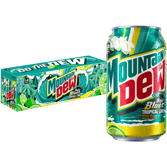 Rollback, Mountain Dew Soda Pop, Baja Blast, 12 fl oz Cans, 12 Pack $5.97 Was $8.27 4.1 ¢/fl oz