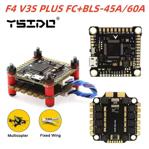 YSIDO YENI F4 V3S ARTı Uçuş Kontrol FC Desteği BetaFlight/INAV BLS-45A/60A 4in1 ESC Yığını RC FPV Drone Uçak Quadcopter