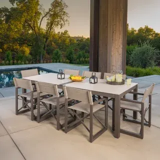 SunVilla Anchor 9-piece Outdoor Patio Dining Set with Folding Chairs