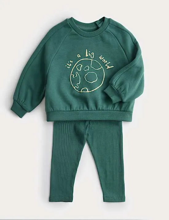 2pc Big World Sweatshirt & Leggings Outfit (0-3 Yrs)