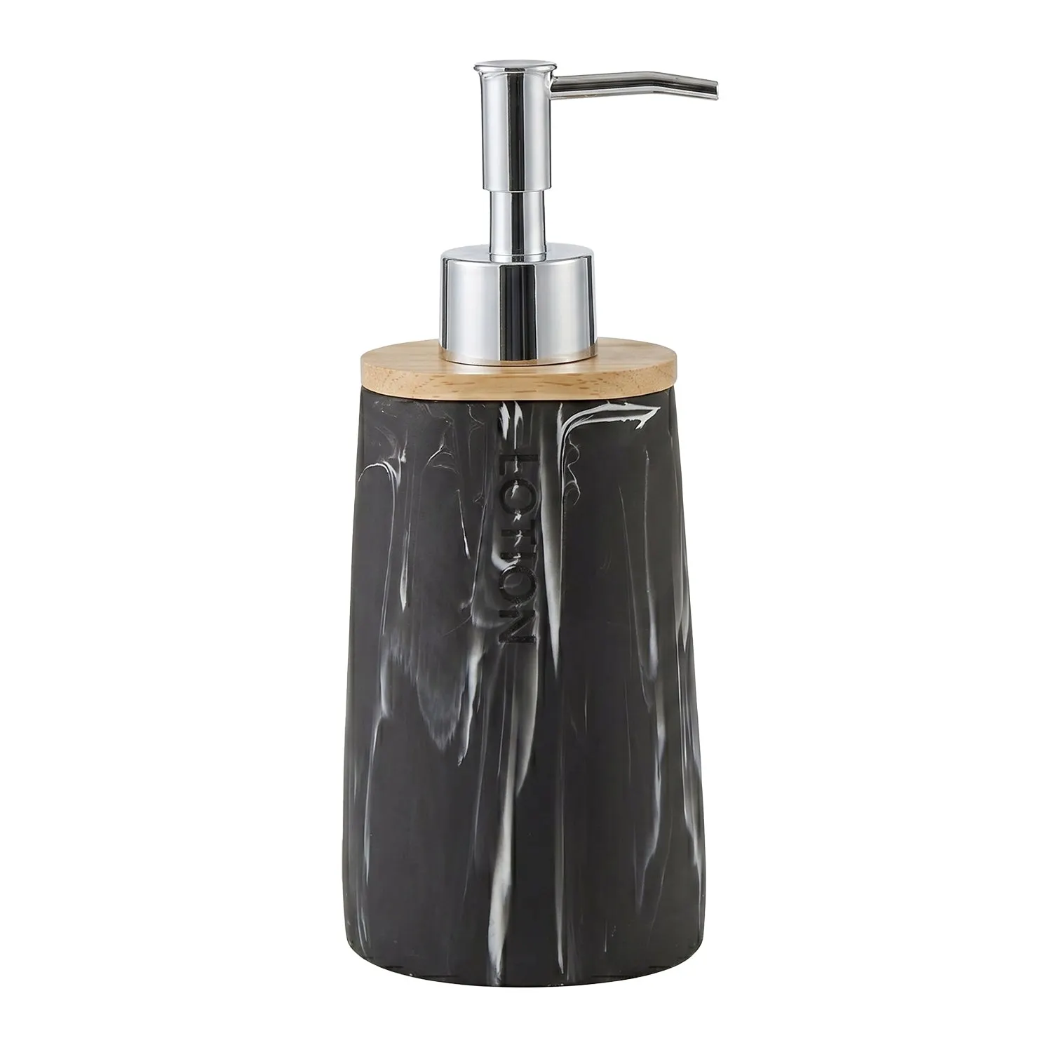 Dispenser Sapone in Poliresina Nero Effetto Marmo 260 ml