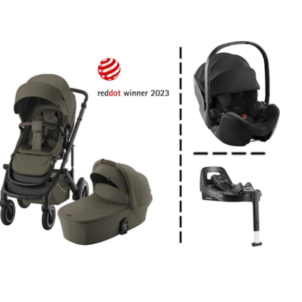 Britax | Smile 5Z LUX Kombivogn + BABY-SAFE Pro Bilstol & Base | Urban Olive