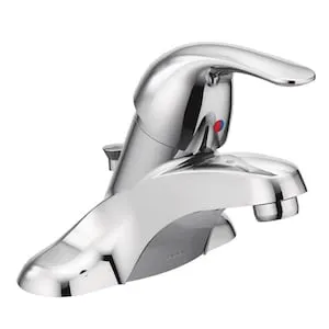 MOEN Adler 4-inch Centerset Single Handle Bathroom Sink Faucet/Tap in Chrome (Drain and Valve Included)