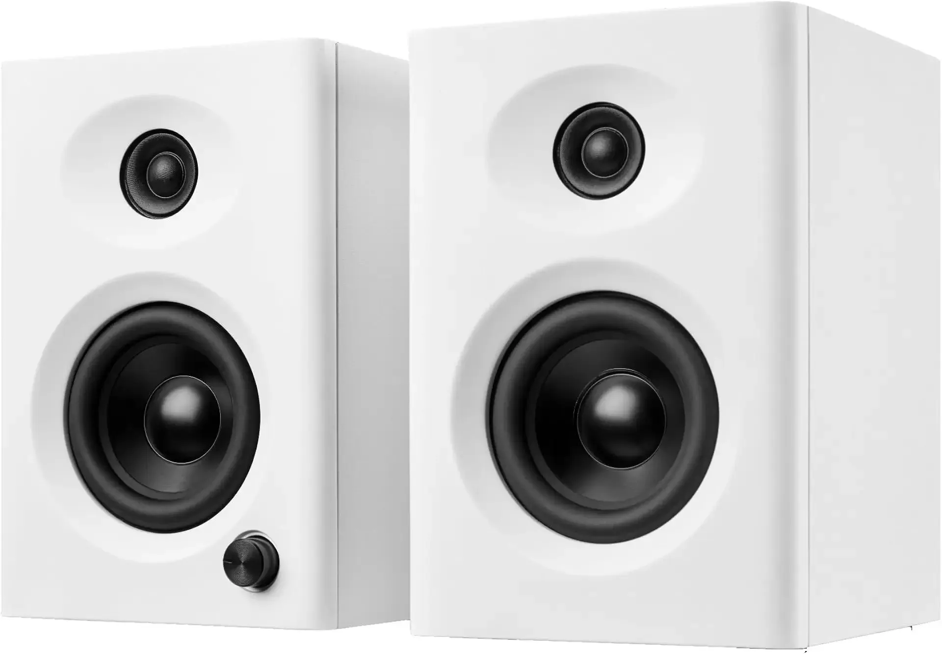 Computer Speakers for Desktop PC, 60W Bluetooth Surround Sound Speakers with Bass, Compact Powered Bookshelf Speakers for Office, Monitors, Laptop, Gaming, TV, Gifts (White, Pair)