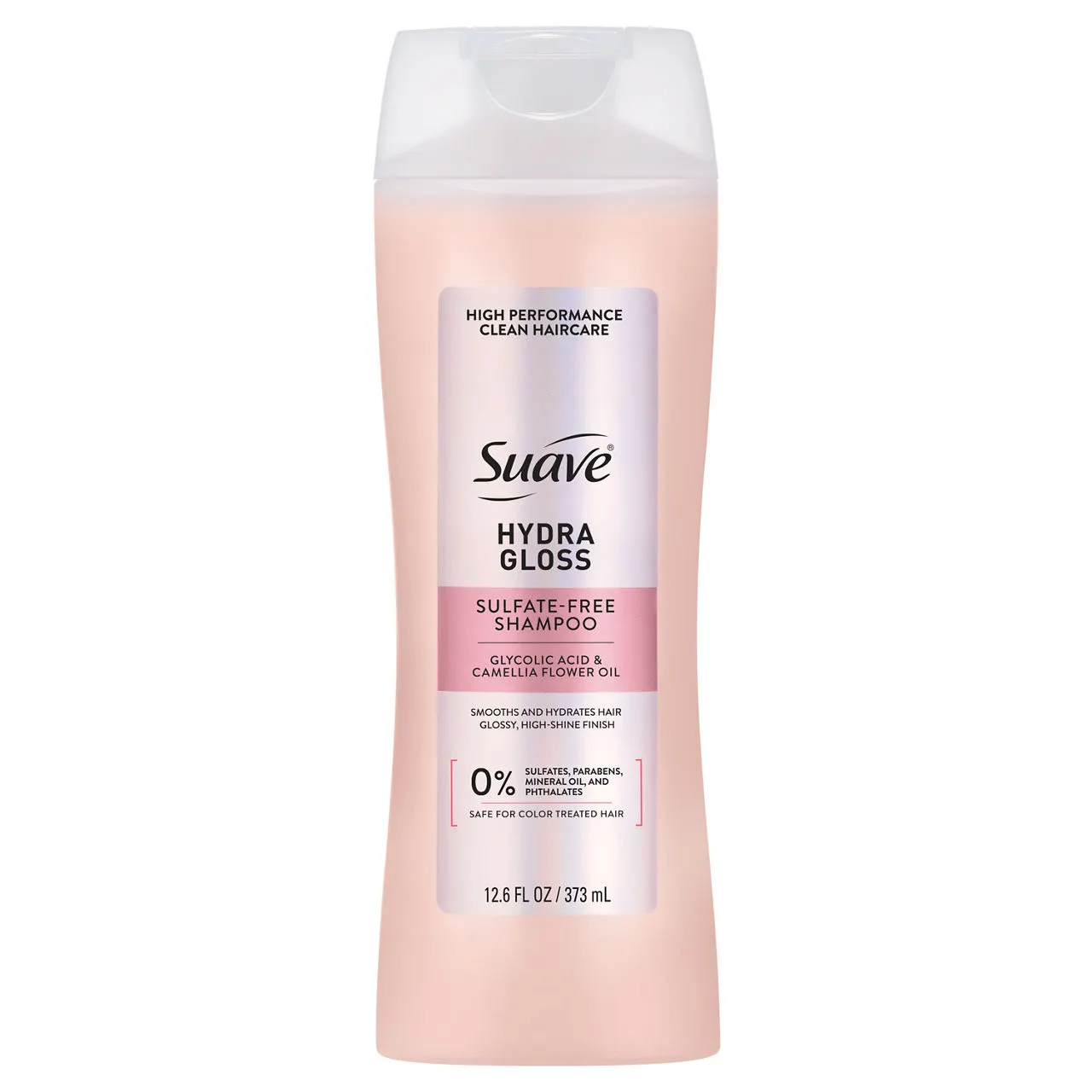 Suave Hydra Gloss Sulfate Free Shampoo with Glycolic Acid & Camellia Flower Oil, 12.6 FL OZ