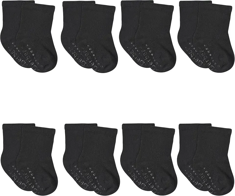 baby-boys 8-pack Wiggle-proof Jersey Crew Socks