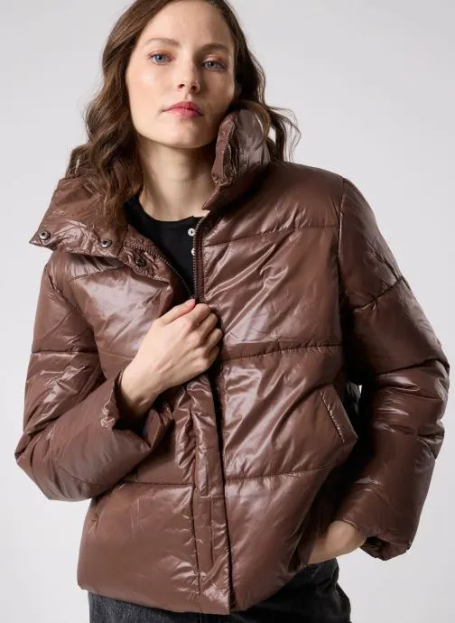 Gewatteerde jassen Vilidda L/S Shinny Puffer Short Jacket dames bruin