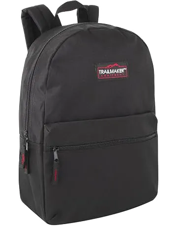 Trail maker Classic 17 inch Backpacks with Adjustable Padded Straps | School Backpacks for Girls, Boys (Black)