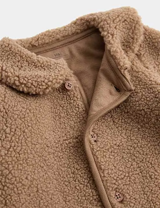 Einteiler aus Teddy-Fleece mit Kragen (0–12 Monate)