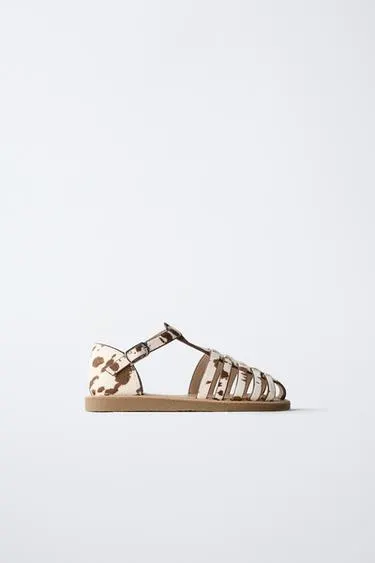 ANIMAL PRINT CAGE SANDALS