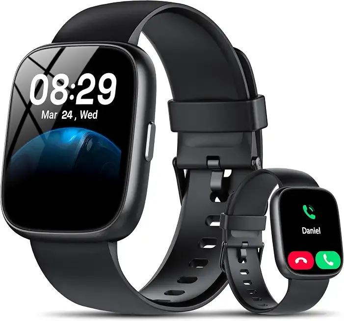 Smart Watch with Alexa Built-in, 1.83" HD Bluetooth Calling Fitness Tracker | Fitness Watch with Heart Rate/Sleep Monitor/Pedometer, 120+ Sport Modes, DIY Dial, IP68 Waterproof Smartwatch for Android iOS