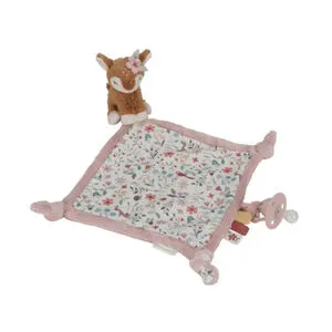 Doudou carré cerf imprimé Fairy Garden rose