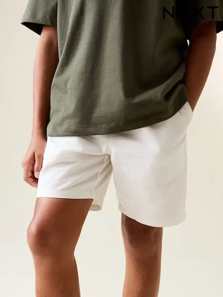 White Regular Fit Shorts (3-16yrs)