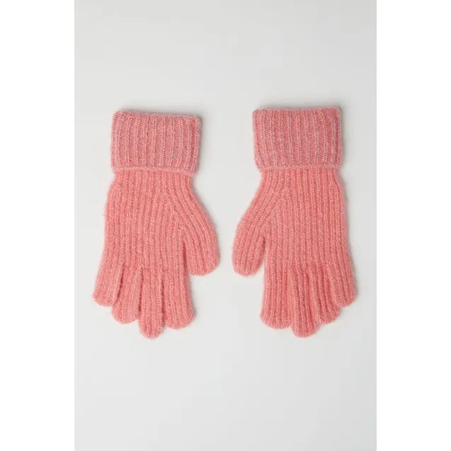 Kids handschoenen met lurex boord wol mix