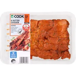 Woolworths Kebabs Butter Chicken 6 Pack