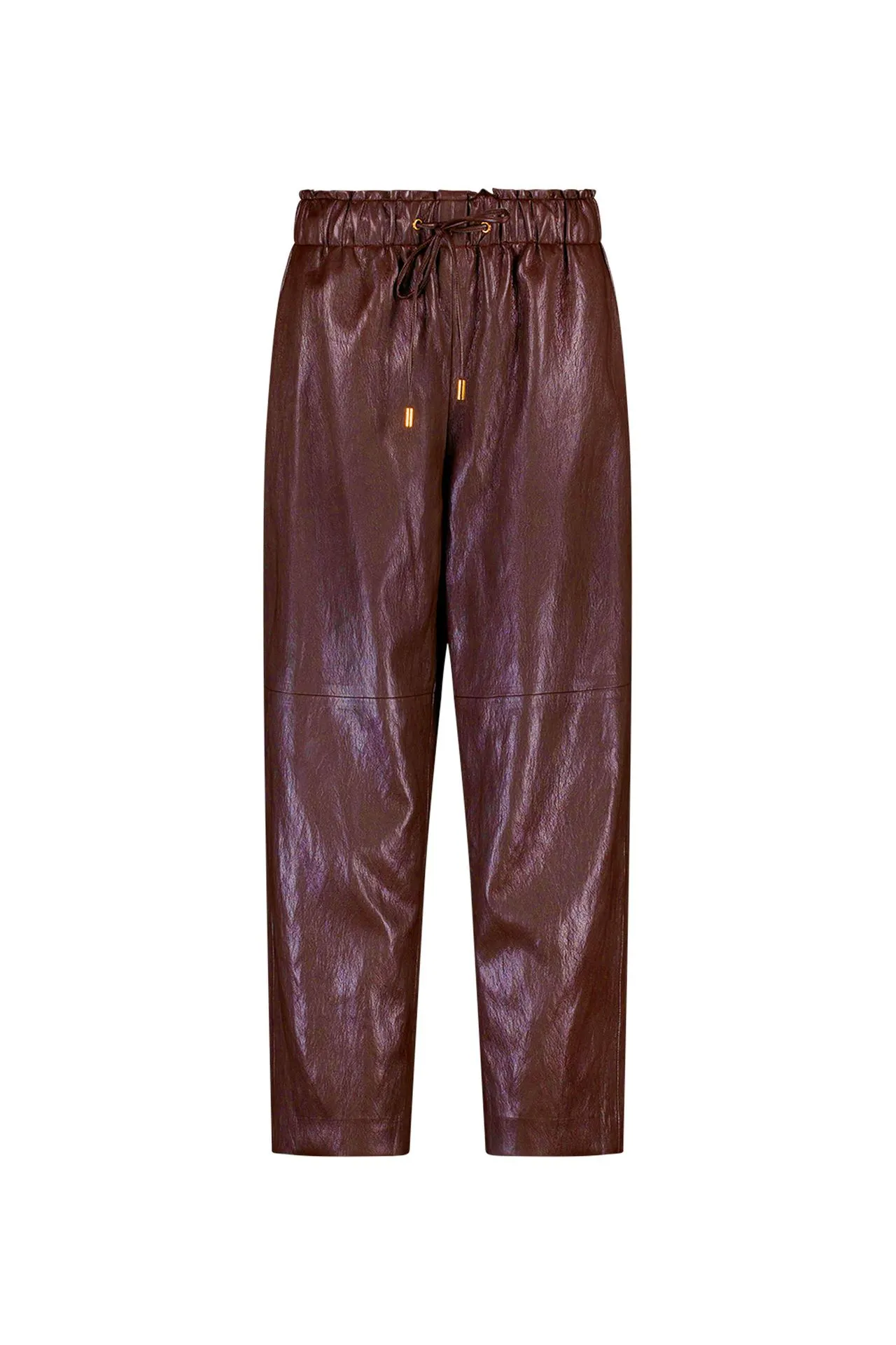 Relaxed fit broek | Bordeaux | Imitatieleer
