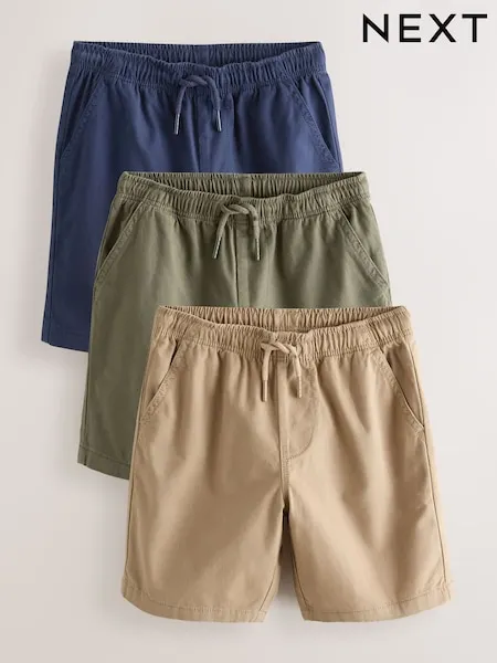 Navy/Khaki 3 Pack Shorts (3-16yrs)