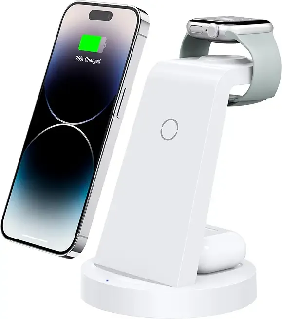 3 in 1 Charging Station for iPhone - Wireless Charger for Apple Products Multiple Devices - Charging Dock Stand for AirPods (for iPhone 17 16e 16 15 14 13 pro 12 11 X Max)