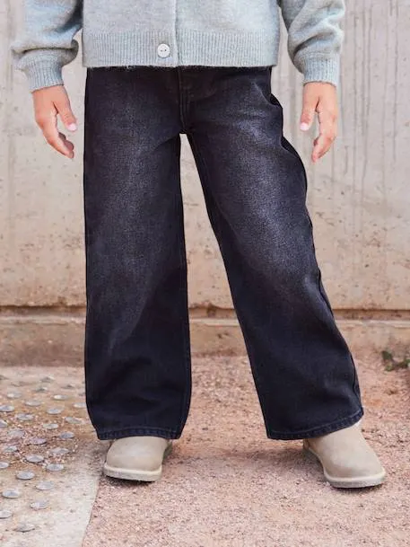 Jean fille large - denim black