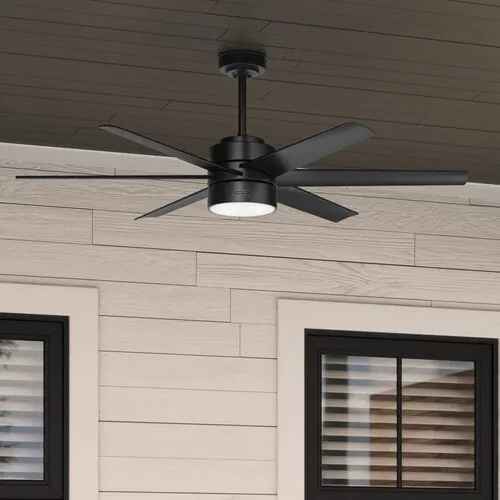 Hunter® Solaria 60" Matte Black Indoor/Outdoor LED Ceiling Fan