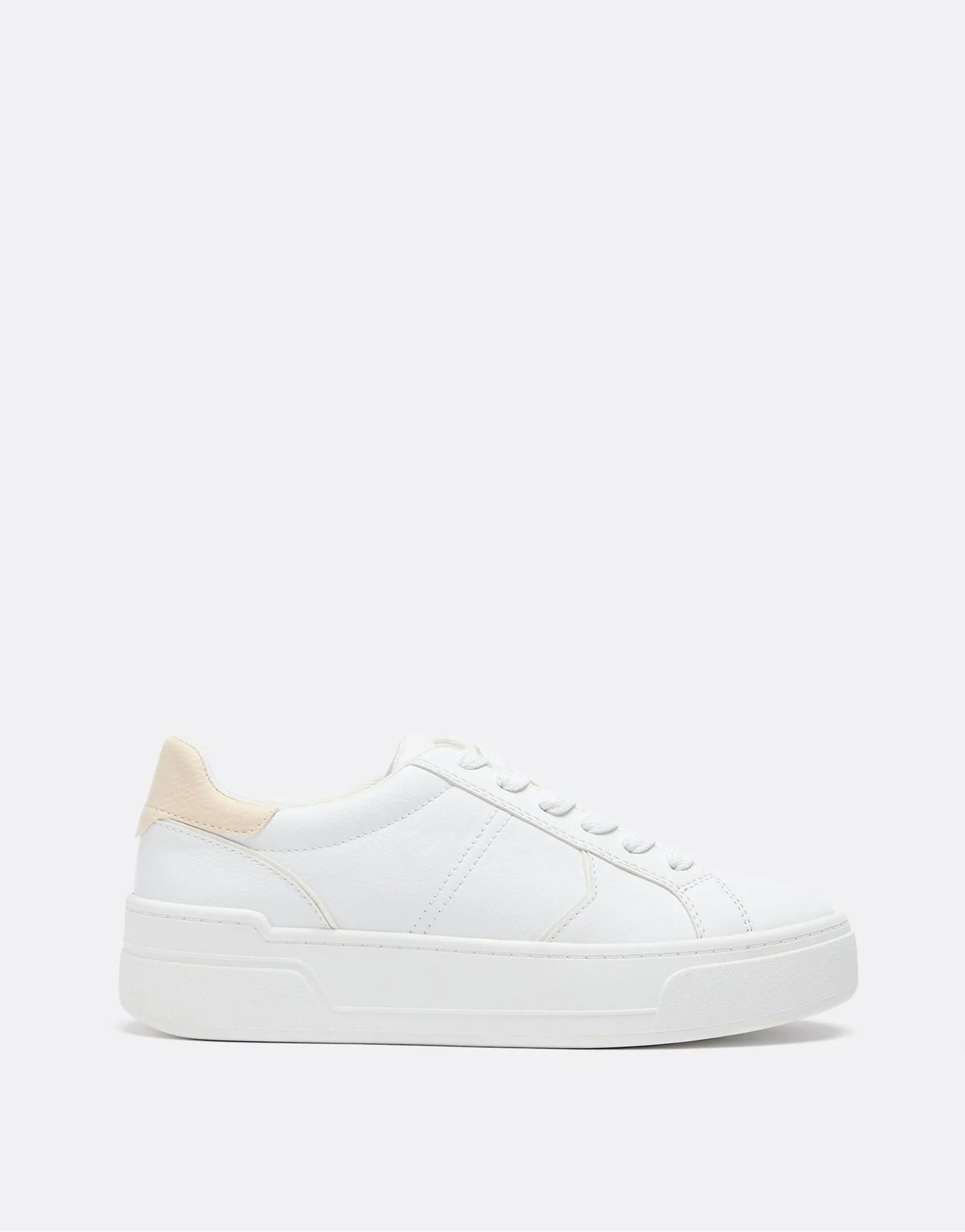 Stradivarius Casual platform trainers in white