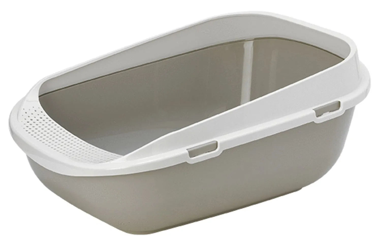 Moderna Open Kattenbak Mega Step - Kattentoilet - 65.6x48.2x28.5 cm Grijs Wit