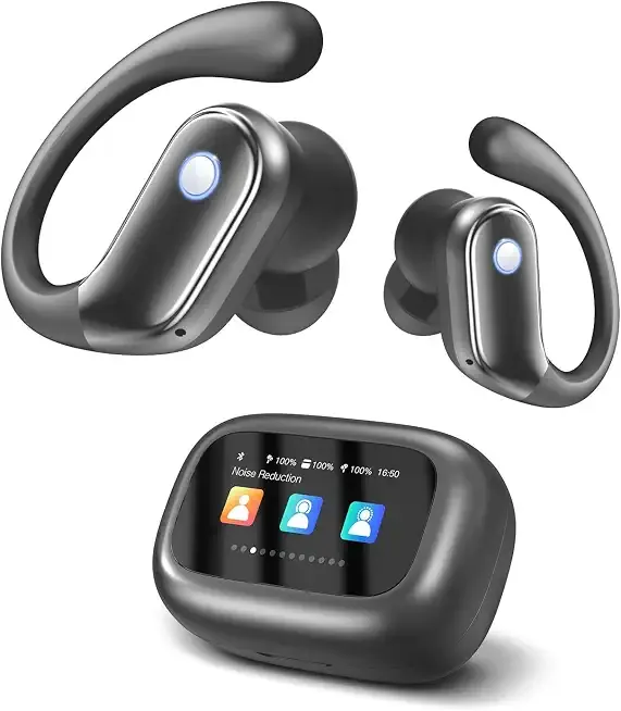 ZZU Wireless Earbuds, Bluetooth 5.4 Sport Headphones with Smart Charging Case, ENC Noise Cancelling, Ear Buds with IPX7 Waterproof & Bass Stereo Sound for iOS, Android – Mattle Black