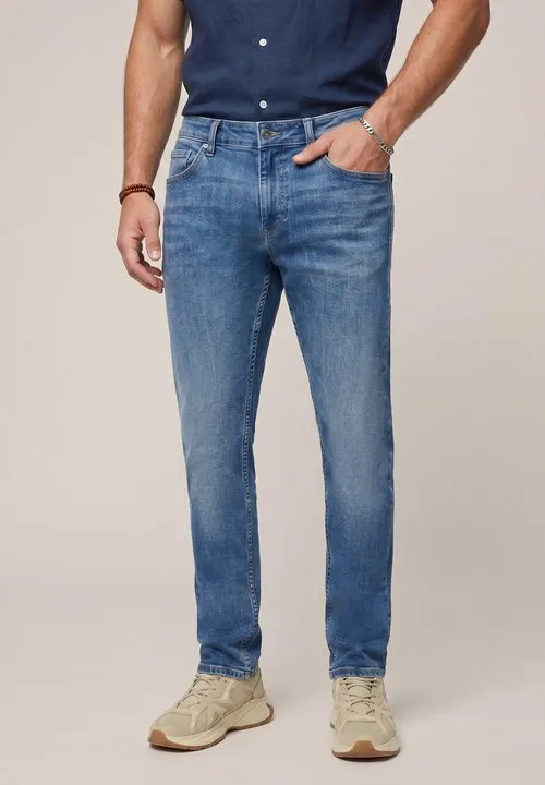 Slim fit-jeans - blue denim