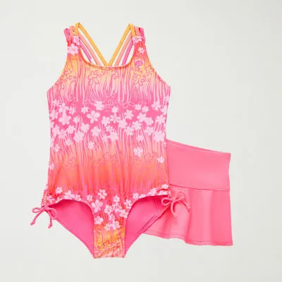 ZeroXposur Big Kid Girls Floral Plus One Piece Swimsuit