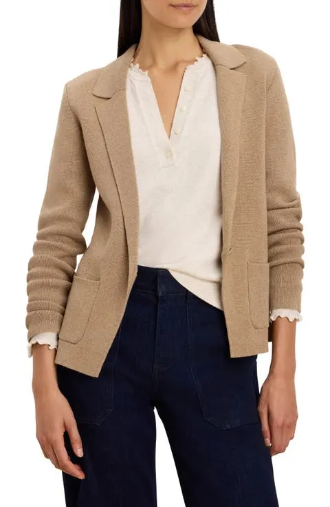 NIC+ZOE Knit Cotton Blend One-Button Blazer