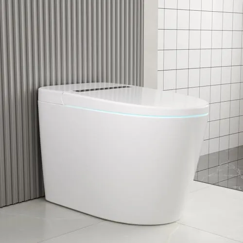 1.28 GPF Elongated Smart Toilet in White with Electric Heated Seat, Auto Flush, Night Light