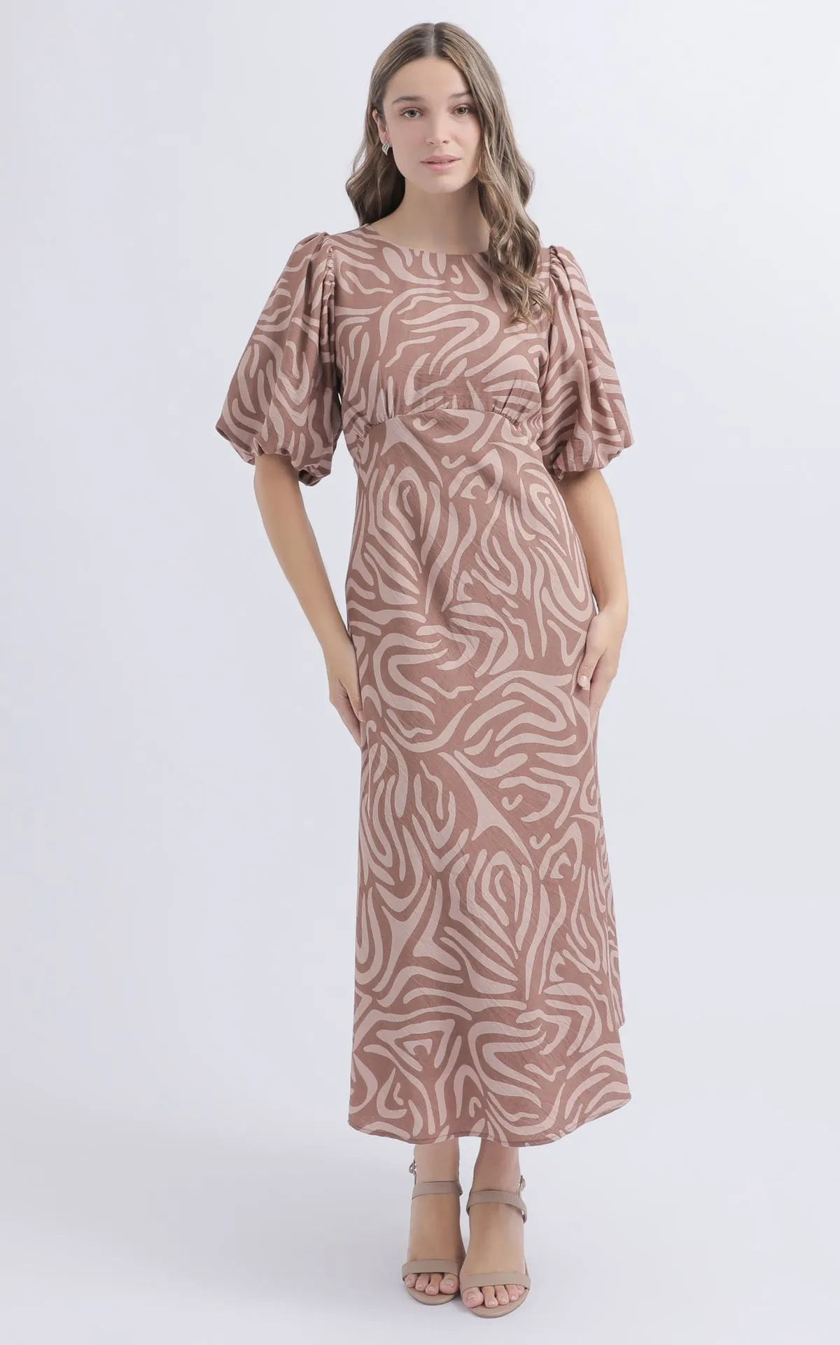 Voile Bias Puff Sleeve Dress