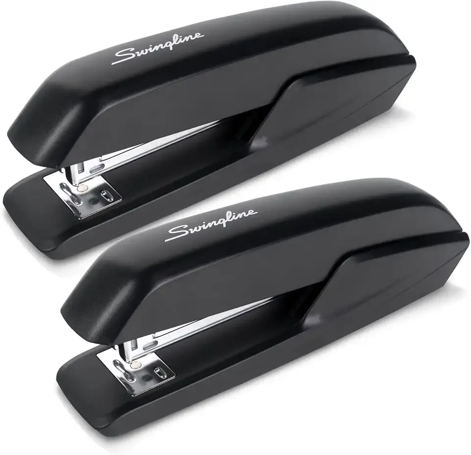 Swingline Standard Stapler, 20 Sheet Capacity, Eco Version, Jam Free, 2 Pack, Black (54501)